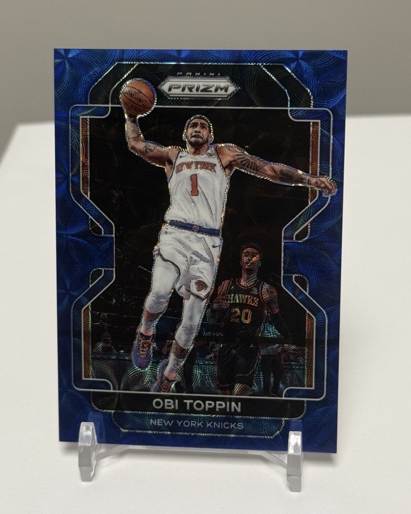 2021-22 Panini Prizm Choice Blue Prizm 28/39 Obi Toppin #141