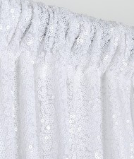 White 8x8 Ft Sequin Glitter Backdrop Curtain Background Wedding Party Photo