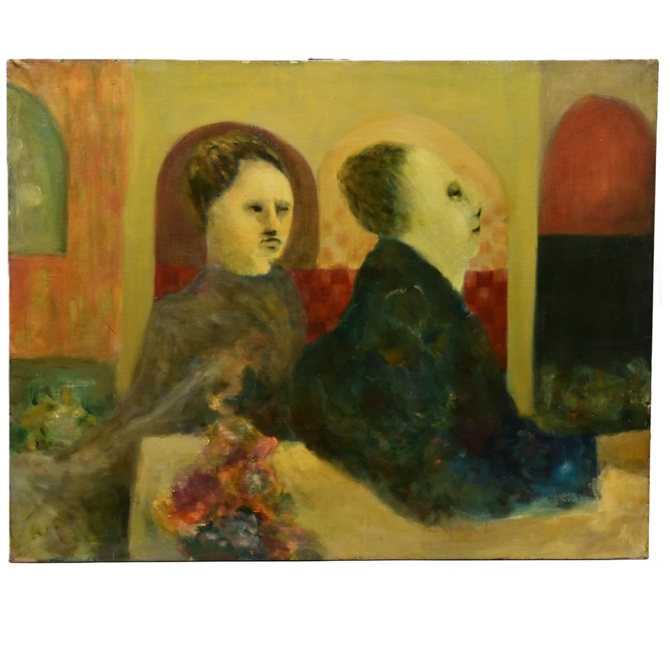 Pintura Retrato Parejas Figurativa Original Firmada Frederick Sprague Foto 2 de 4