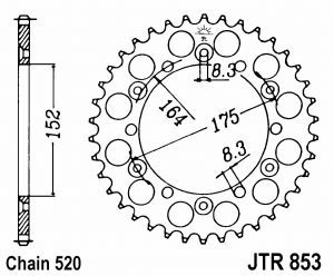 Couronne kit chaine Yamaha YFM 660 R Raptor 2WD en acier standard de transmission