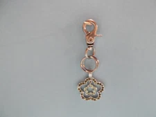 Old/Unique Collectible Key Chain 1.5"in Metal Sparkly Flower Thing