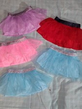 Lot Of 5 2 Tiered Tulle skirts Baby Girl Size 3/6/9 Mo Pageant Dance EUC