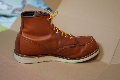 Red Wing Shoes Classic Moc Toe Boots 875 Oro Legacy 10.5EE + Leather Protector - Picture 11 of 21