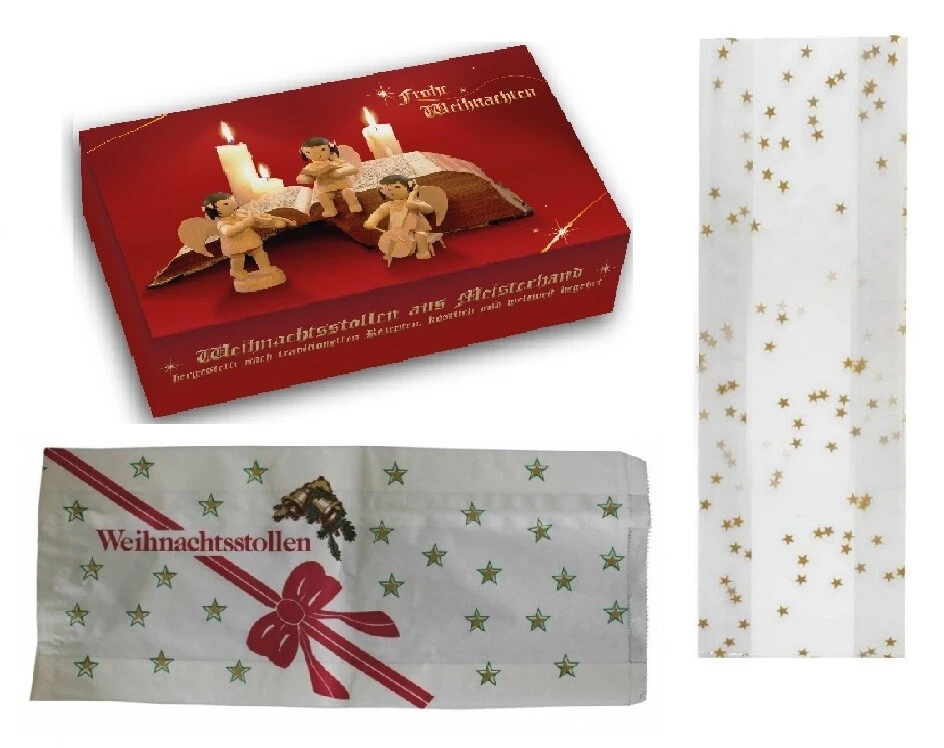 PGV Stollenkarton Weihnachten Stollentüten OPP Pergament Auswahl NEU Weihnachten