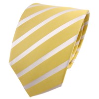 Tigertie Seidenkrawatte Gelb Blassgelb Weiß Gestreift - Krawatte Seide Binder