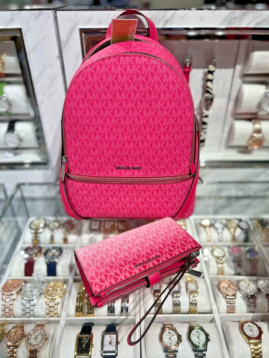 Michael Kors Rhea Women Medium Zip Backpack + Double Zip 