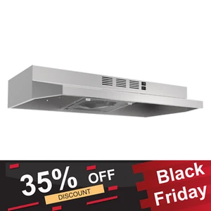 30 inch Sous Cabinet Range Hood Kitchen Vent 230CFM Acier inoxydable convertible