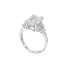 Diamond Engagement Ring VS1 F 3.25 Carat Lab Created 14k White Gold IGI CVD
