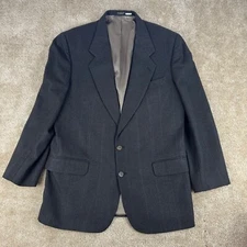 Oscar de la Renta 43L Brown Big Houndstooth Plaid Tweed Blazer Jacket Sport Coat