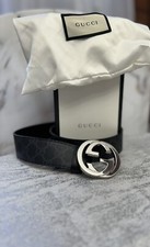 New Gucci GG logo Marmont Black Belt 80