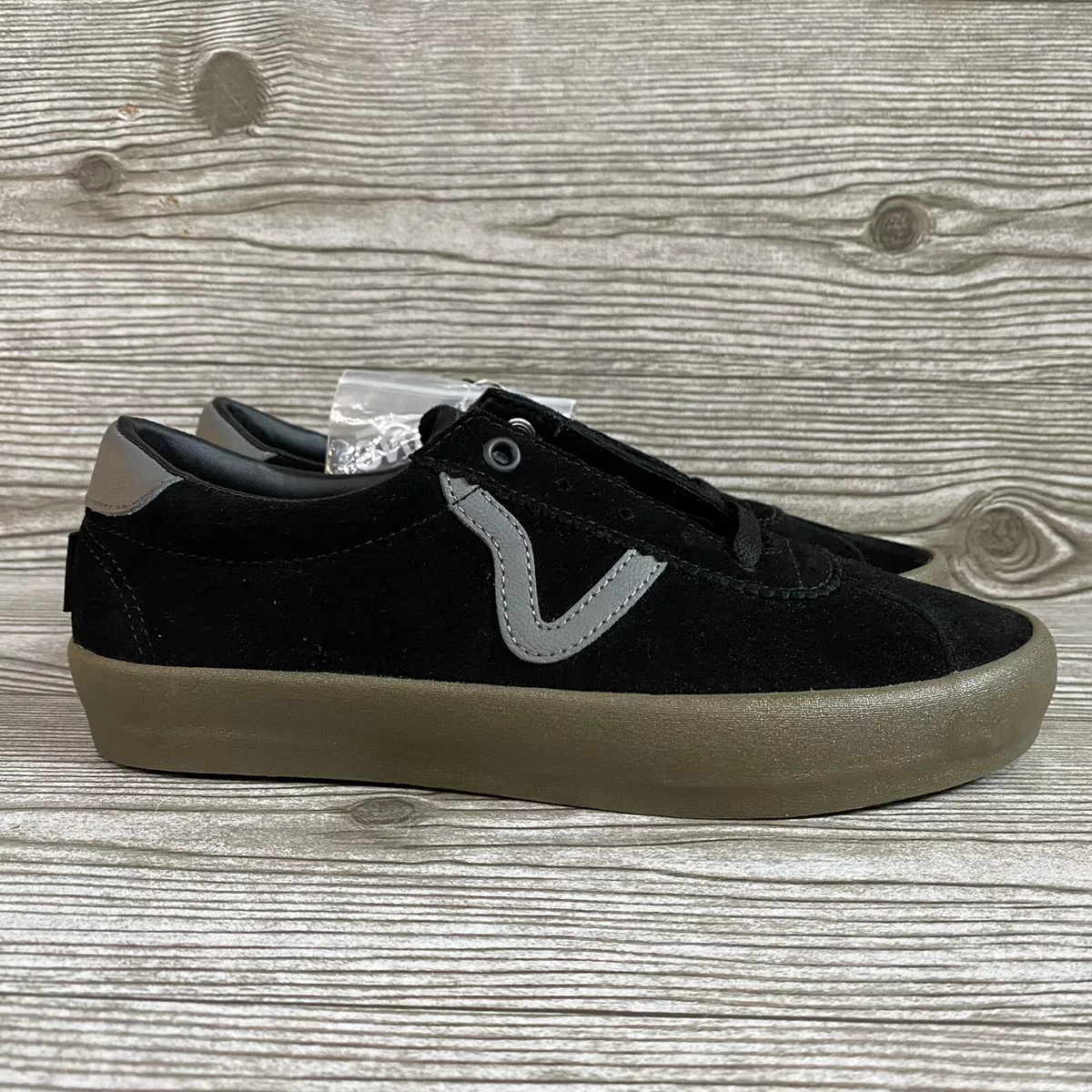 Vans Mens Skate Sport Pop Cush Black Gum Skate Shoes Size 7 8.5