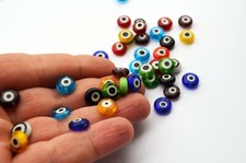 10 mm Mix Color Evil Eye Beads - 40 Pcs Real Glass Evil Eye Beads From Turkey