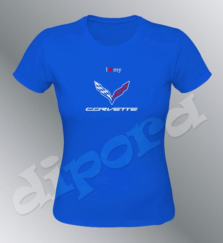 T-shirt Corvette S M XL XXL Woman ZR1 C2 C3 C4 C5 C6 C7 C8 Stingray Muscle Car - Picture 16 of 42