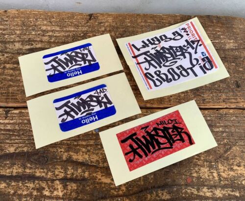 Barry McGee Twist autographed tagging sticker label set of 4