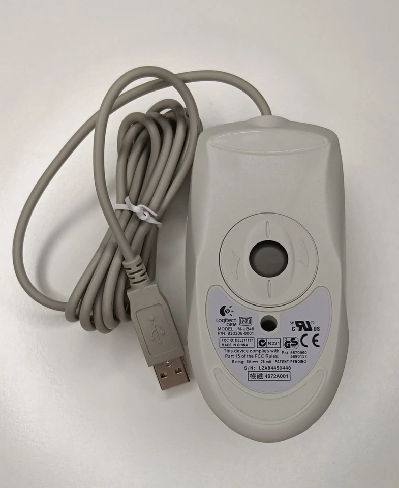 First Logitech Maus M-UB48 – Retro Kugelmaus Jahr 2000 – Vintage-PCs - Bild 2 von 2