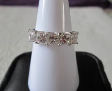 J Francis Embellished with Zirconia Five Stone Sterling Ring (Sz 11) 3.35 cts.