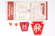 Pennsylvania Railroad Timetable, LIRR Patch, Lapel Pin Tabs, Metal Sign PRR Lot