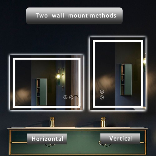 LED Bathroom Mirror Vanity Mirror, Anti-Fog Dimmable Front Lighted Makeup Mirror - Picture 52 of 66