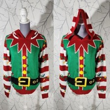 Urban Heritage Santa's Worker Hooded Christmas Sweater Women's S