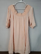 Favlux Dress Women's Size Medium Floral Short Cold Shoulder V-Neck Peach Prairie