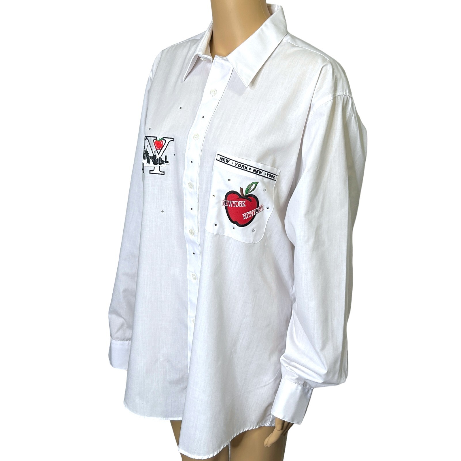 Lysa Jayne Collection Womens L New York NY Button Up Long Sleeve Blouse Shirt image 8