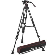 Image of Manfrotto 612 Nitrotech Fluid Video Head and Aluminum Twin Leg Tripod