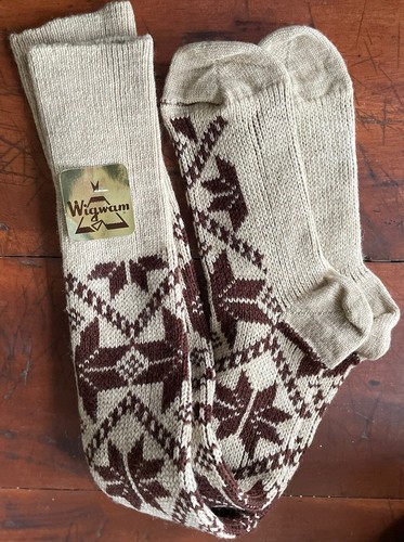 NOS NWT Wigwam Sno-Fire Knickers Foot Huggers Wool Blend Knee High SNOWFLAKE - Picture 8 of 8