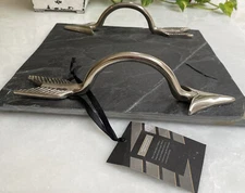 Charcuterie Cheese Board Slate, Metal Handles Decorative NWT Mercer Madison