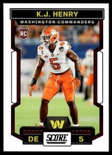 2023 Panini Score #393 K.J. Henry   Rookie Washington Commanders