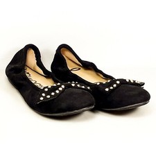 Sam Edelman Felicia Womens Black Fabric Ballet Flats With Studded Bow Size 4 US
