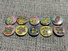 Vintage Retro Teenage Mutant Ninja Hero Turtles TMNT Pin Badges Complete Set