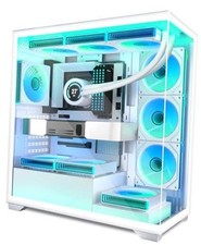 ATX PC Case 7 PWM ARGB Fans Pre-Installed, Mid Tower White 7 PWM ARGB Fans-C9