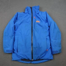 Helly Hansen Jacket Youth 10 140 Blue Ski RECCO Insulated Hooded Snow Winter
