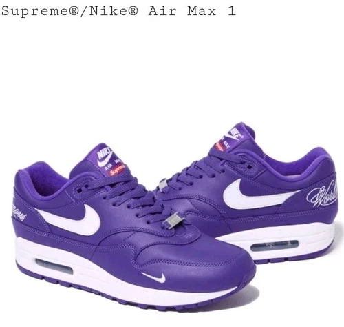 Supreme x Nike Air Max 1 Varsity Violet Taille 11 Neuf