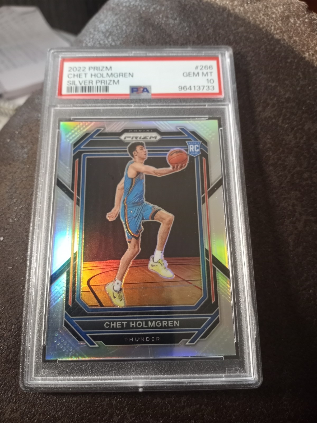 2022-23 Panini Prizm Chet Holmgren RC Prizm Silver Rookie #266 Thunder PSA 10