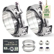 3.0 Inch V-Band Clamp Kit Quick Release Male/Female Flanges Steel 2 PCS