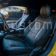 Kustom Black Waterproof Seat Covers Leather For For Mustang Convertible 2015-21