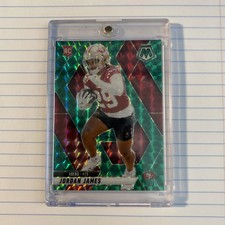 2025 Panini Mosaic - Rookies Jordan James #370 Green Mosaic Prizm (RC)