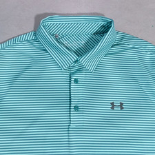 Under Armour Playoff Core Striped Performance Stretch Golf Polo Shirt 2XL Green