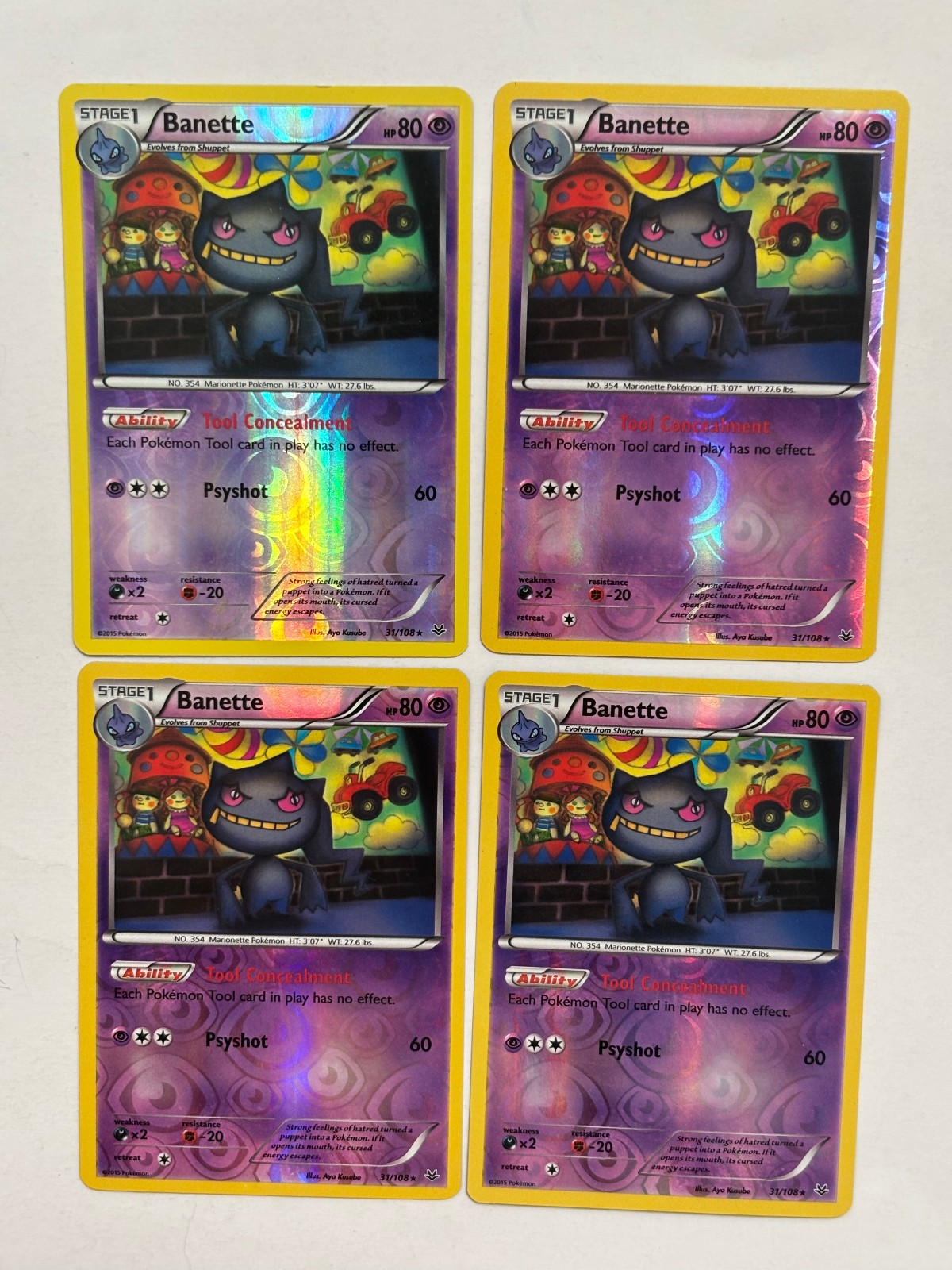 1X Pokémon TCG Banette Roaring Skies 31/108 Reverse Holo Rare LP