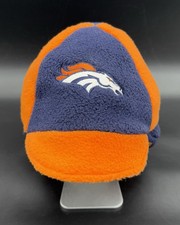 Denver Broncos Play Football NFL Youth Winter Fleece Hat Orange Navy Blue