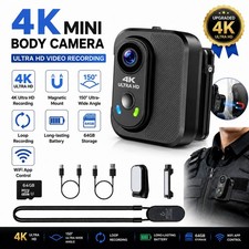 4K Action Camera, Wearable Body Camera with 64GB,EIS Stabilization WiFi POV Cam
