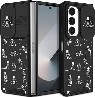 Samsung Galaxy Z Fold 6 Case with Skeleton Pattern Slim Lightweight Shockproof C