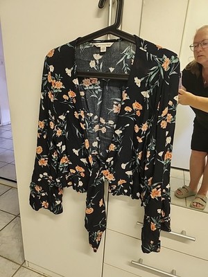 Wickelbluse Floral Gr. L, AMERICAN EAGLE OUTFITTERS