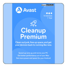 Avast Cleanup Premium 2026 - 10 Devices - 1 Year - PC Speed Booster Download 