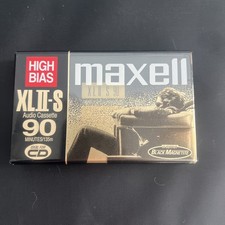 NOS New Maxell XLII-S 90 Minutes High Bias Audio Cassette Black Magnetite SEALED
