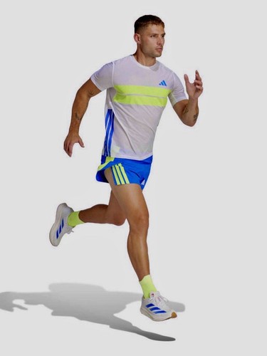 NEW Mens ADIDAS Adizero Retro Climacool Running Tee JD7316 White Lucid Lemon XL - Picture 5 of 9