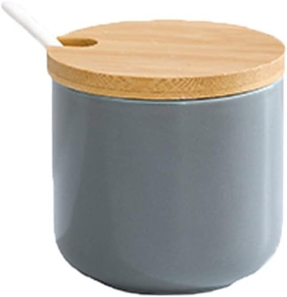 260Ml/9 Oz Keramik GewüRzdosen Salztopf Keramik Zuckerdose GewüRzgläSer Mit LöFf-image