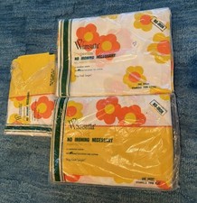 Vtg WAMSUTTA RETRO 70S FLOWER POWER BIG BOLD ORANGE YELLOW TWIN SHEET SET NEW