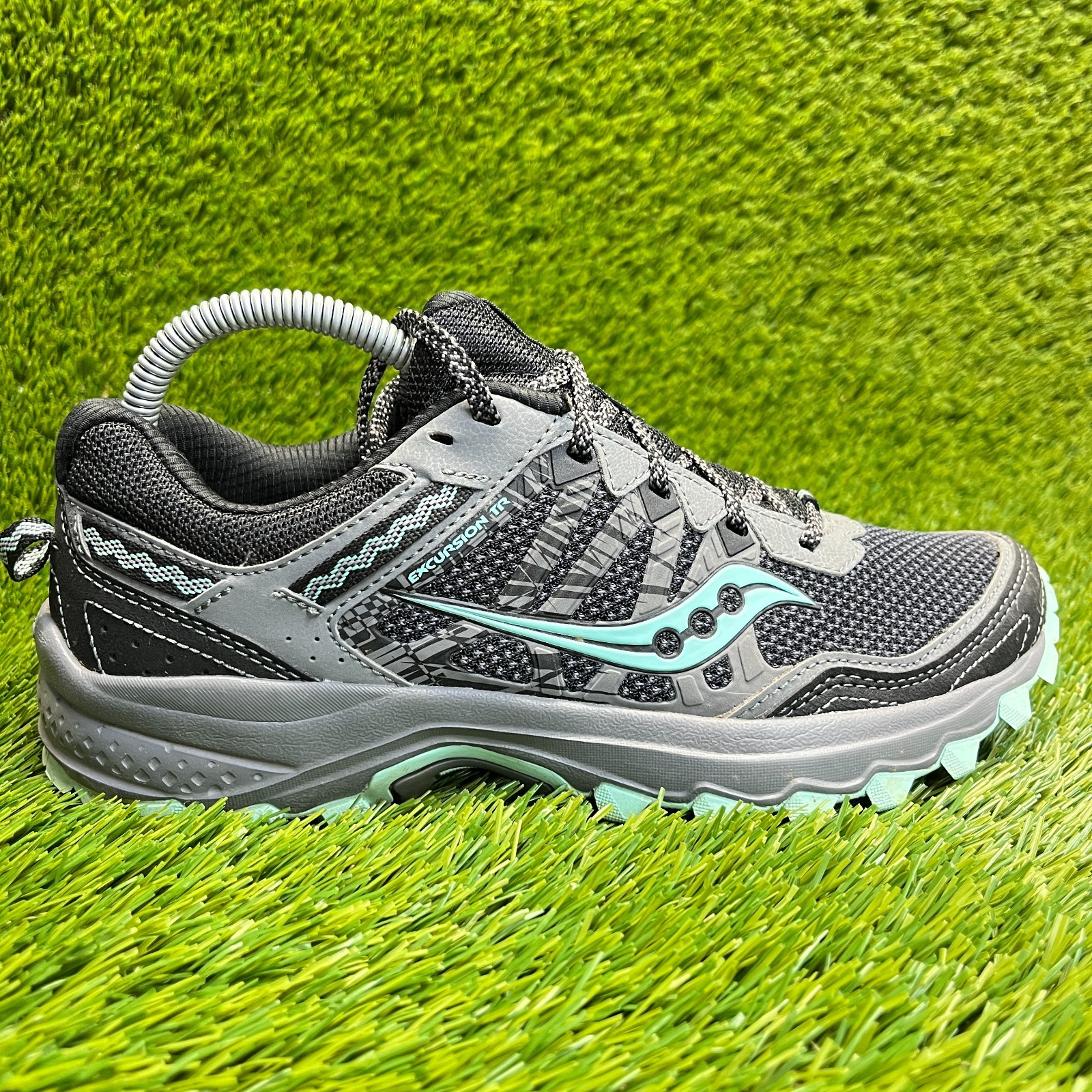 Saucony Excursion TR Mujer Talla 8.5 Negro Gris Correr Aire Libre Zapatos Tenis